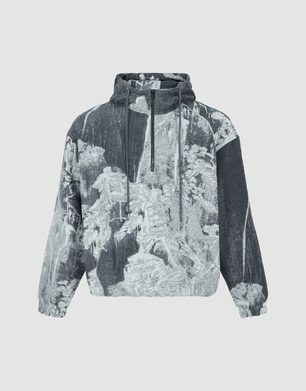 Zip Half Placket Printed Overhead Shirt sold by Urban Revivo