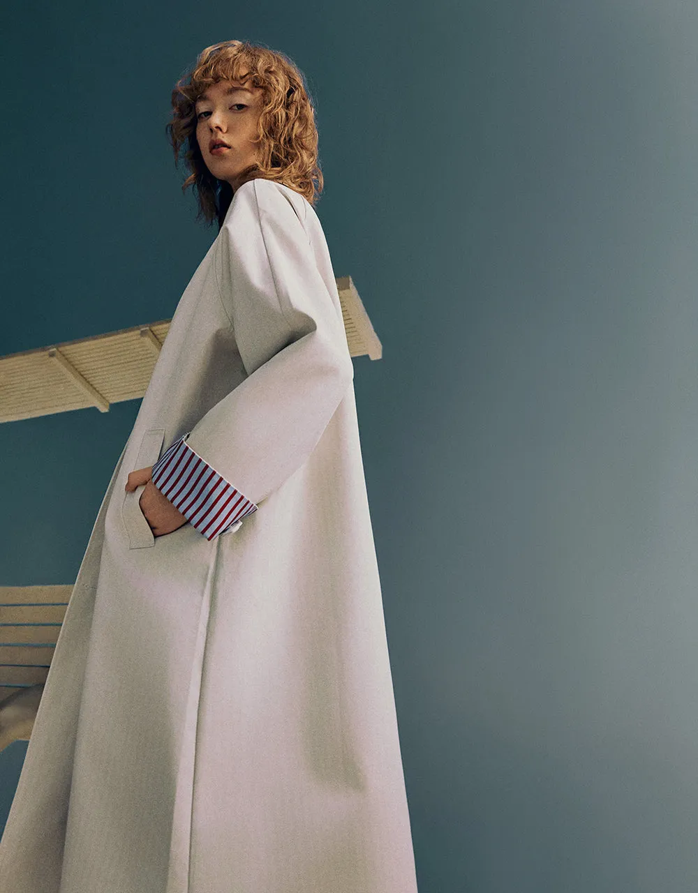 Two Toned Button Up Trench Coat sold by Urban Revivo product image thumbnail 4