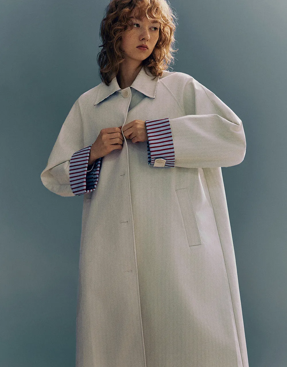 Two Toned Button Up Trench Coat sold by Urban Revivo product image thumbnail 5