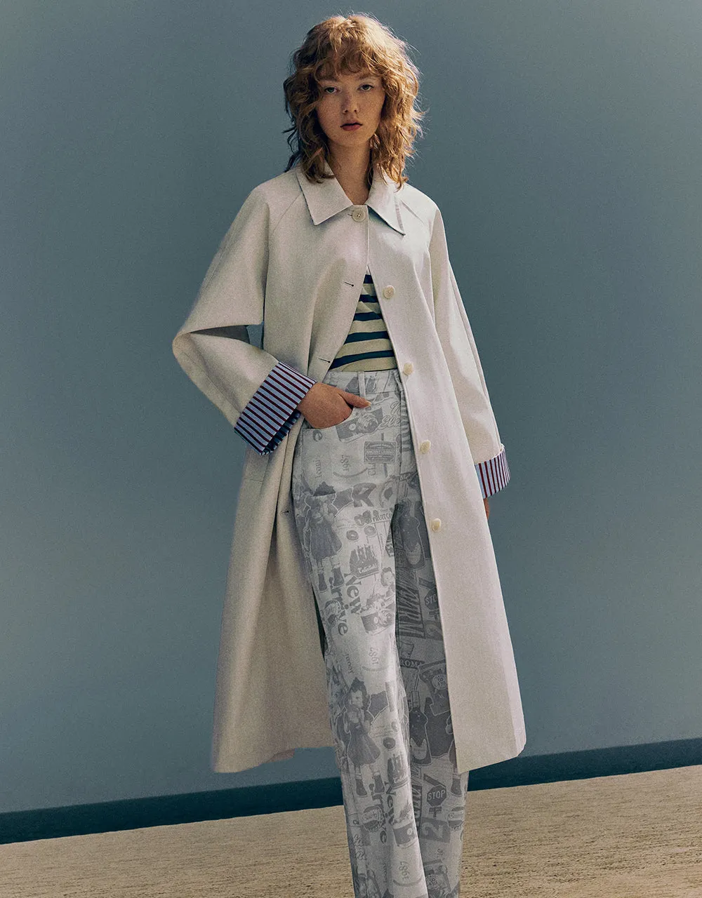 Two Toned Button Up Trench Coat sold by Urban Revivo product image thumbnail 3