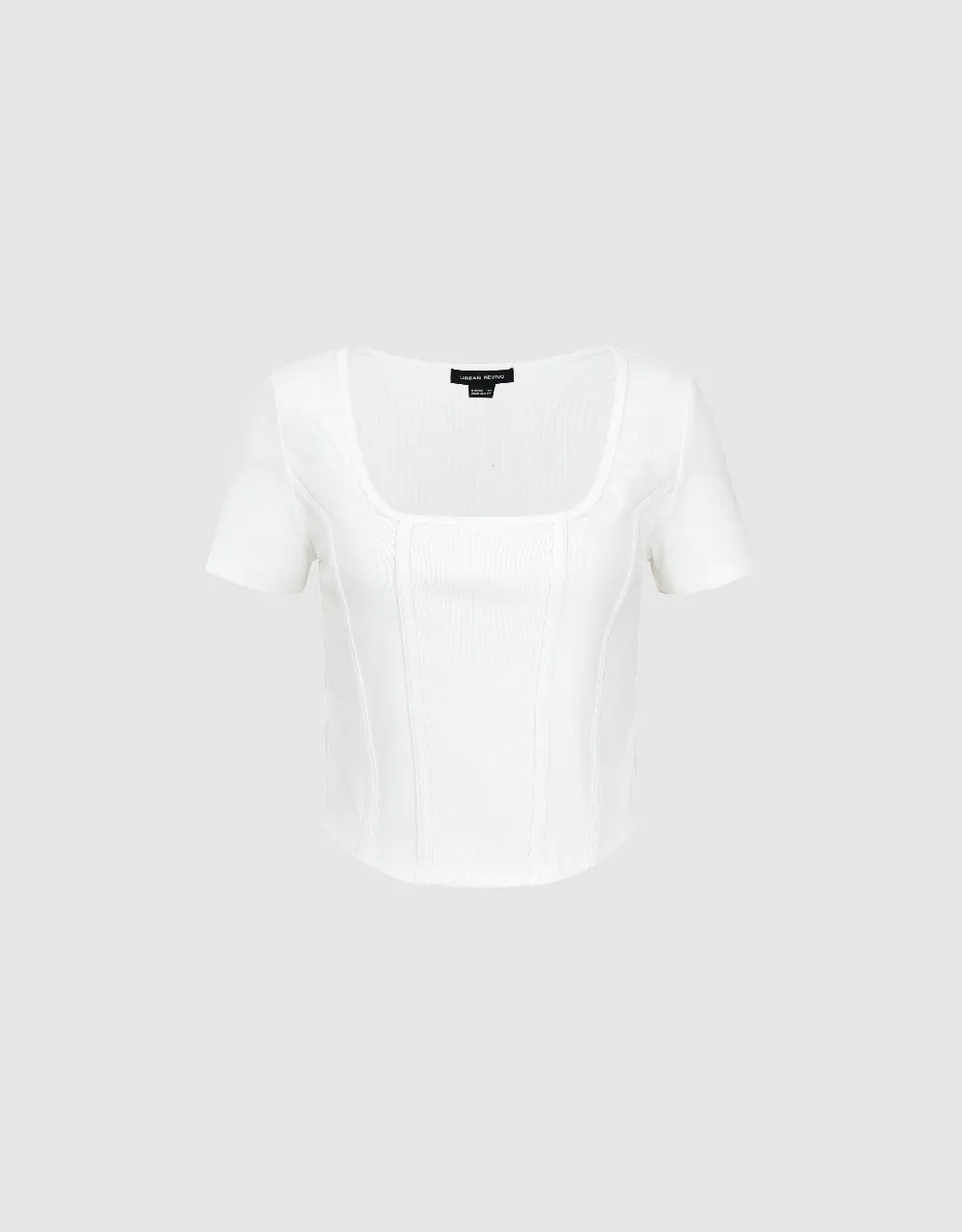 Square-cut Collar Skinny T-Shirt sold by Urban Revivo product image thumbnail 2