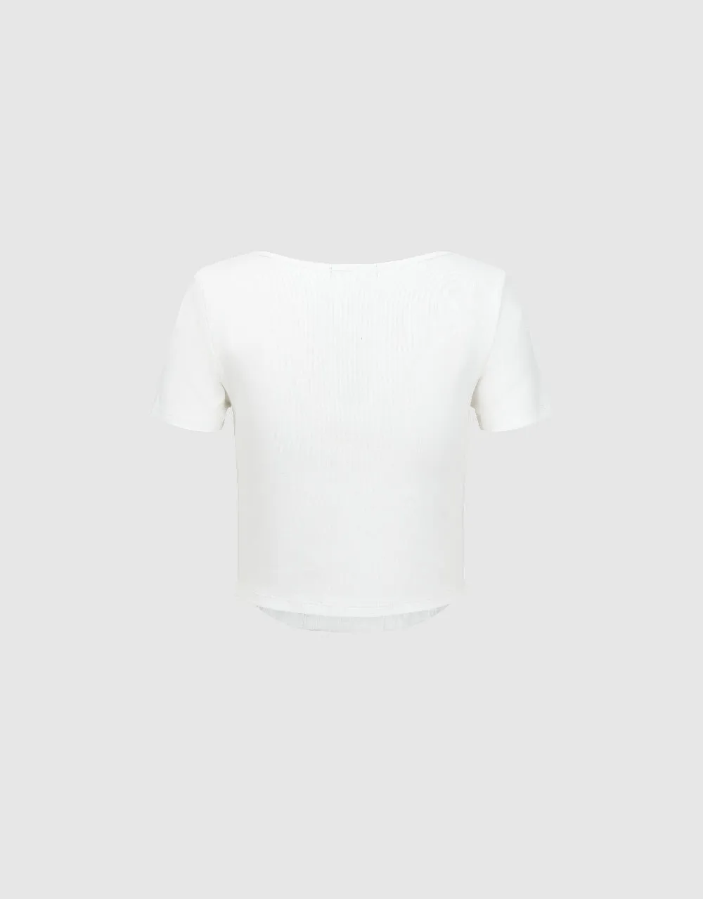 Square-cut Collar Skinny T-Shirt sold by Urban Revivo product image thumbnail 5