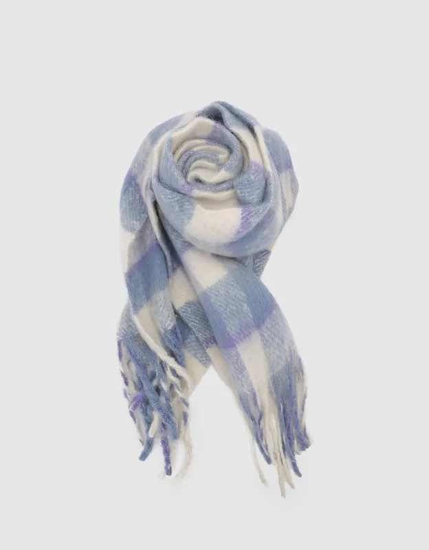Frayed Hem Checkered Scarf sold by Urban Revivo