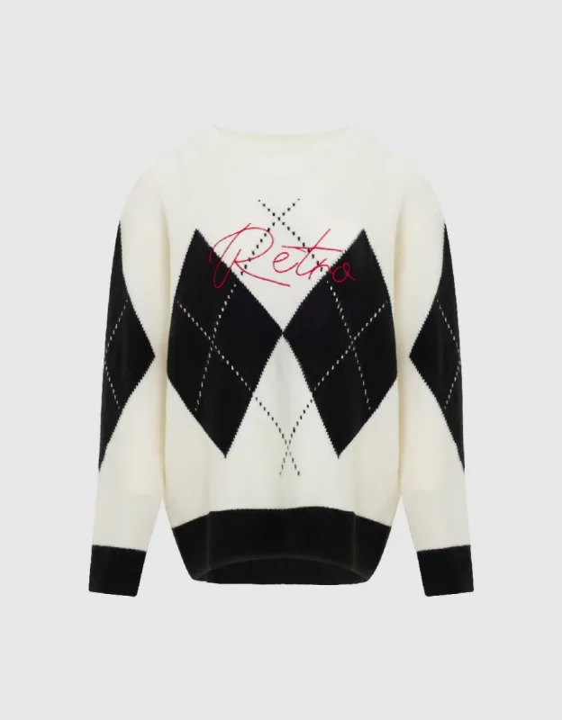 Letter Embroidered Drop Shoulder Sleeve Sweater sold by Urban Revivo