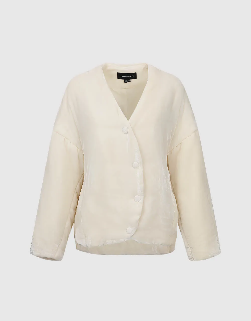 V-Neck Straight Padded Coat sold by Urban Revivo product image thumbnail 2