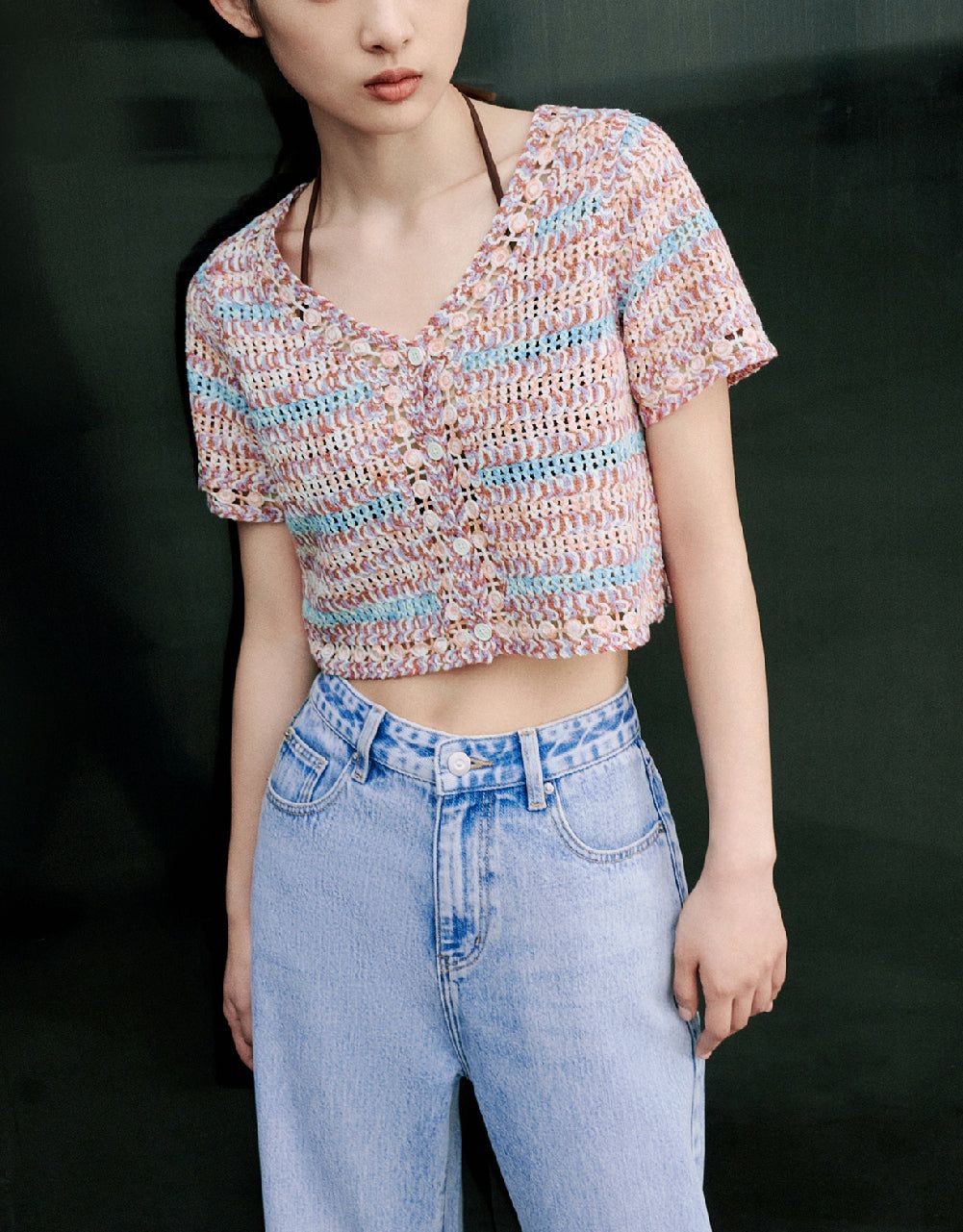 Short Sleeve Tweed Knitted Cardigan sold by Urban Revivo product image thumbnail 3