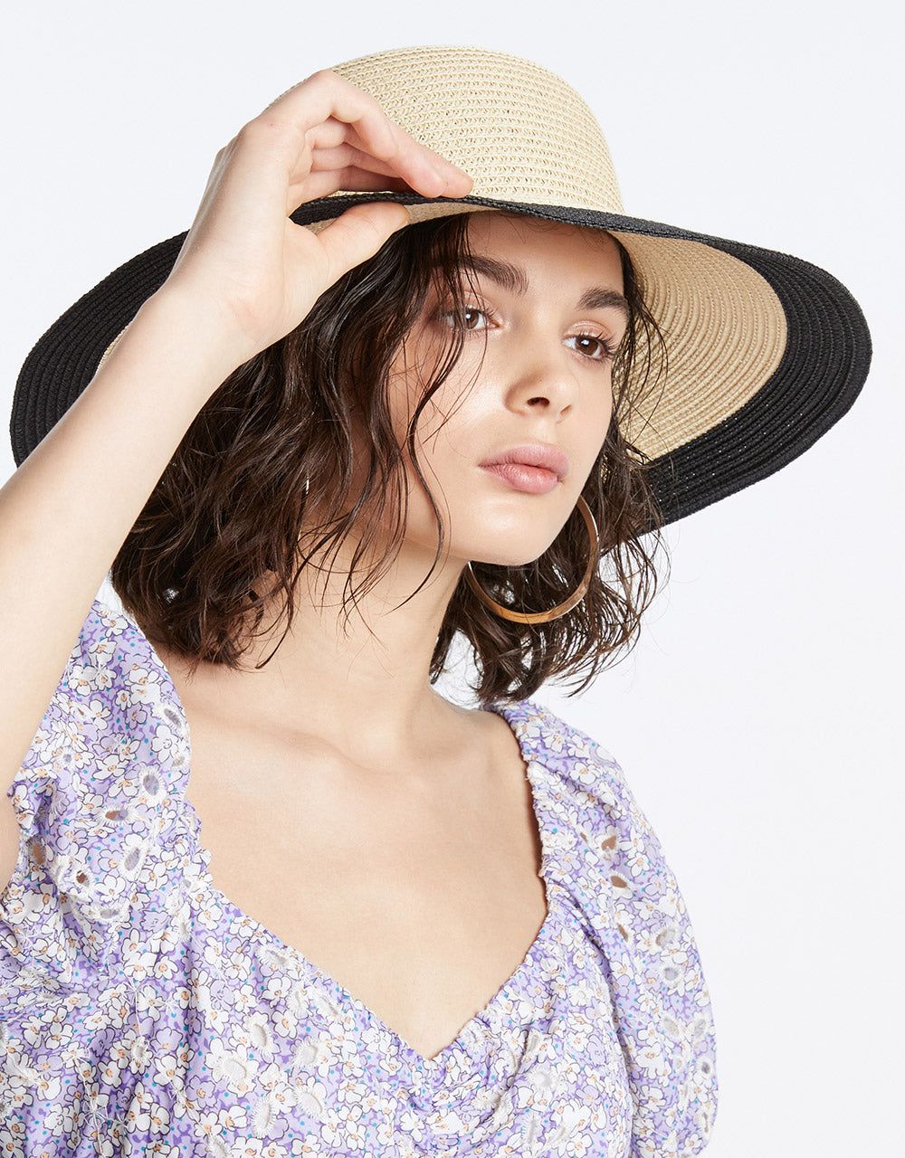 Contrast Trim Straw Hat sold by Urban Revivo product image thumbnail 4