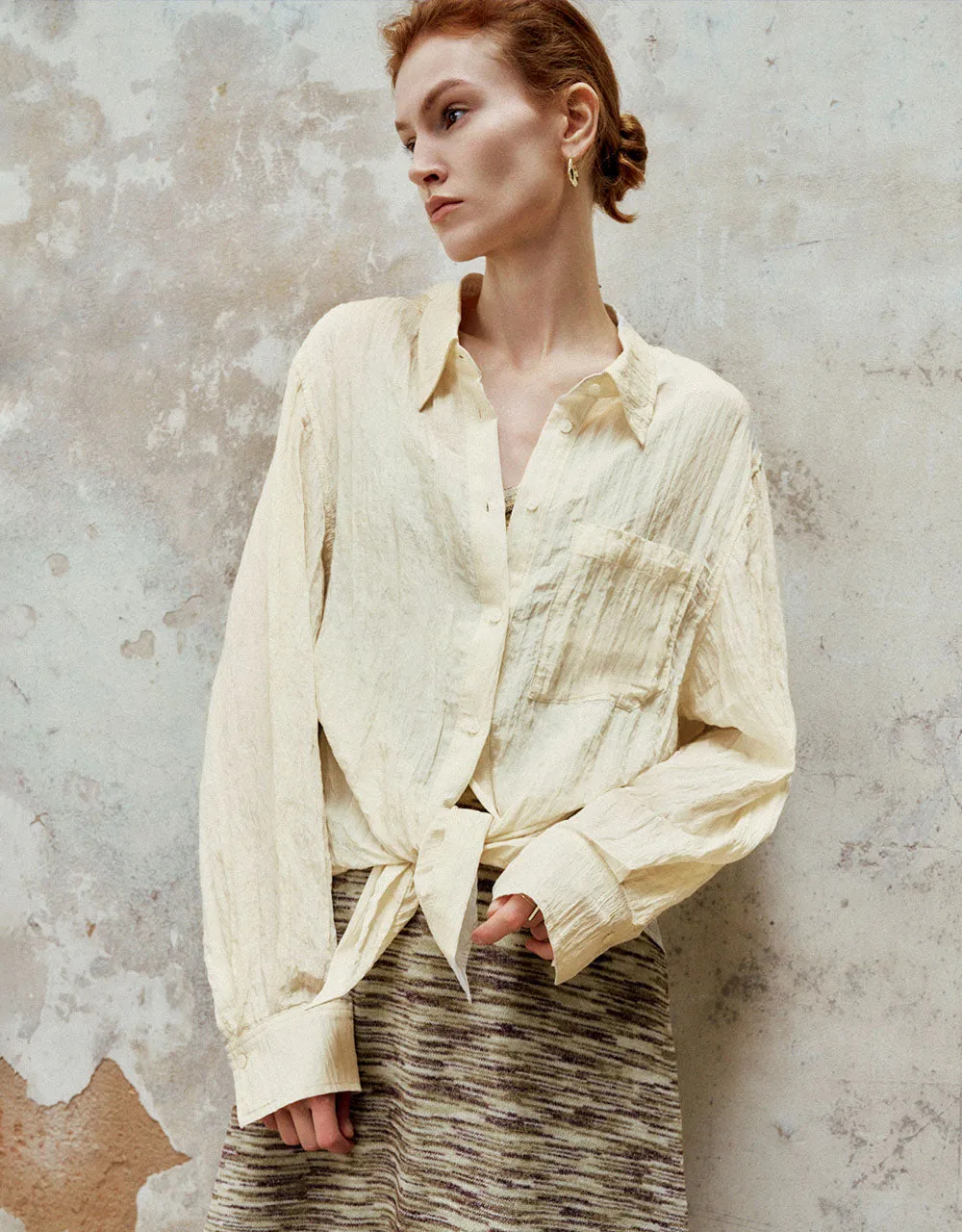 Textured Button Up Shirt sold by Urban Revivo