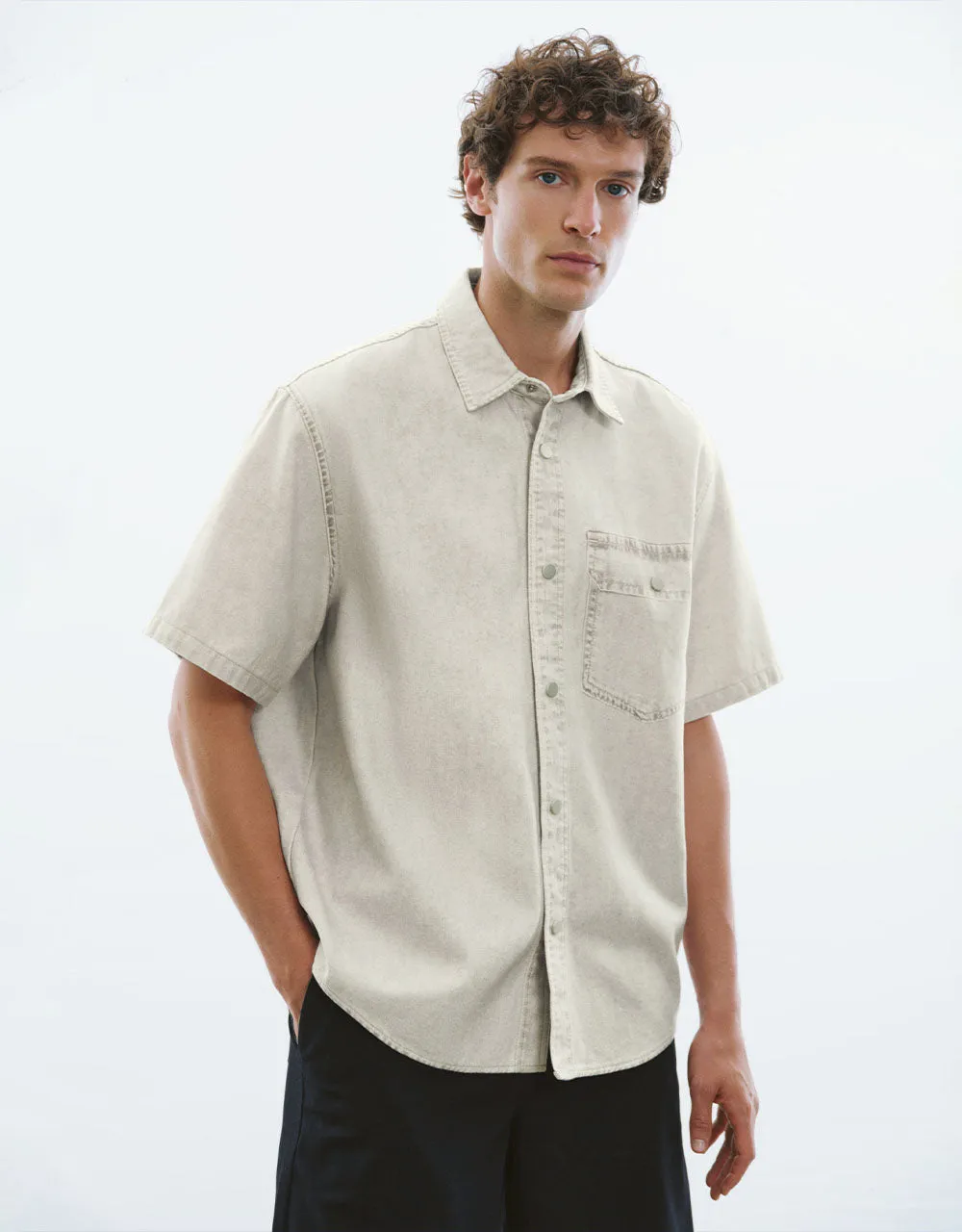 Fashion Denim Shirt sold by Urban Revivo product image thumbnail 3