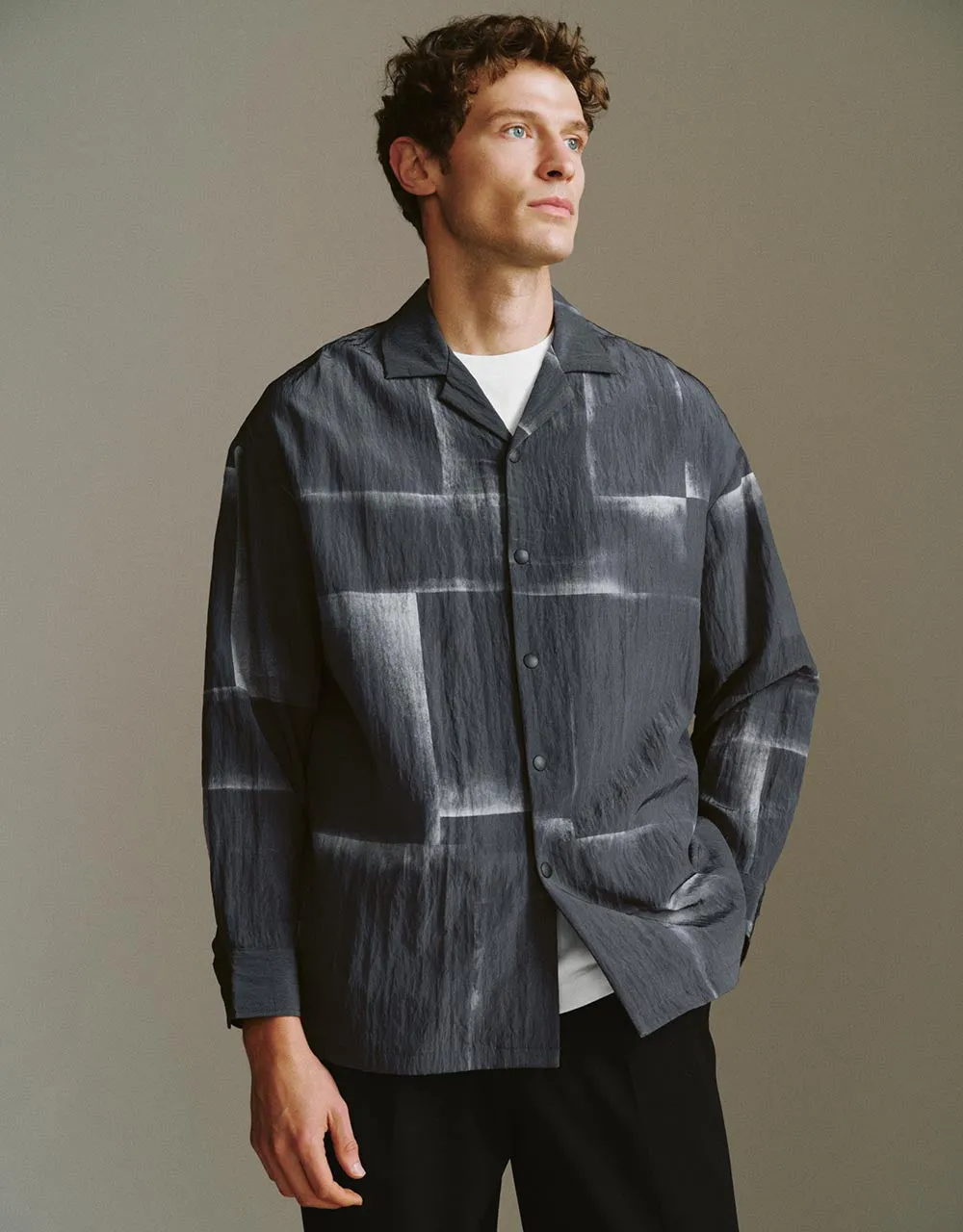 Button Up Straight Loose Shirt sold by Urban Revivo