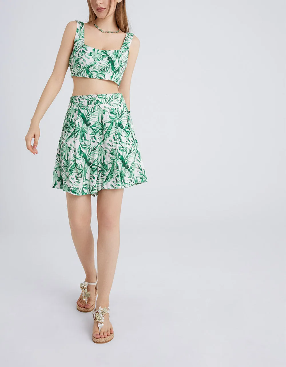 Leaves Print Crop Cami Top sold by Urban Revivo product image thumbnail 3