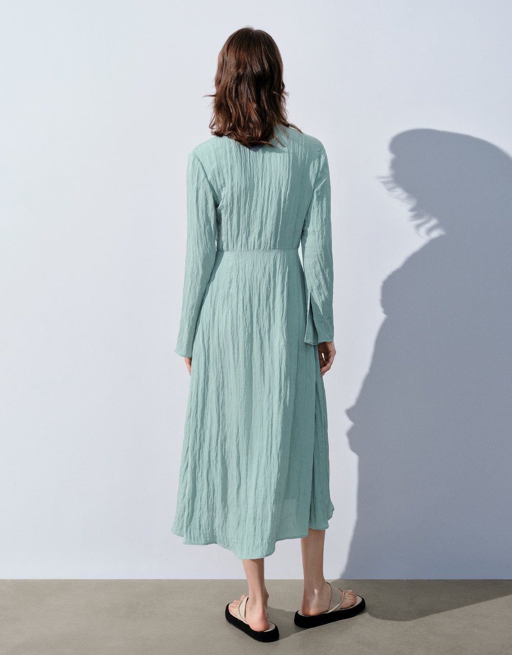 Textured Surplice Front A-Line Dress sold by Urban Revivo product image thumbnail 3