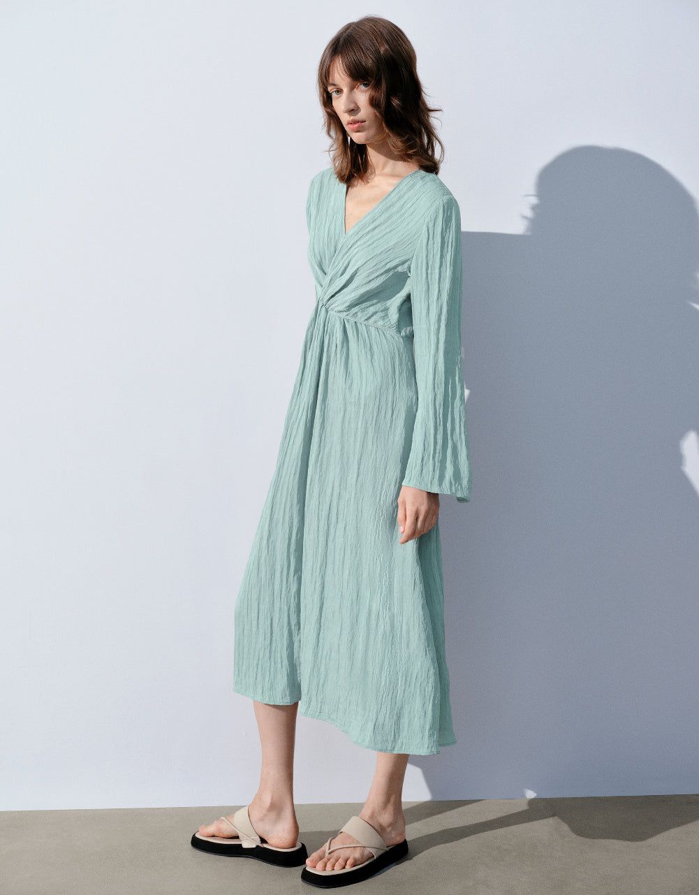 Textured Surplice Front A-Line Dress sold by Urban Revivo product image thumbnail 2
