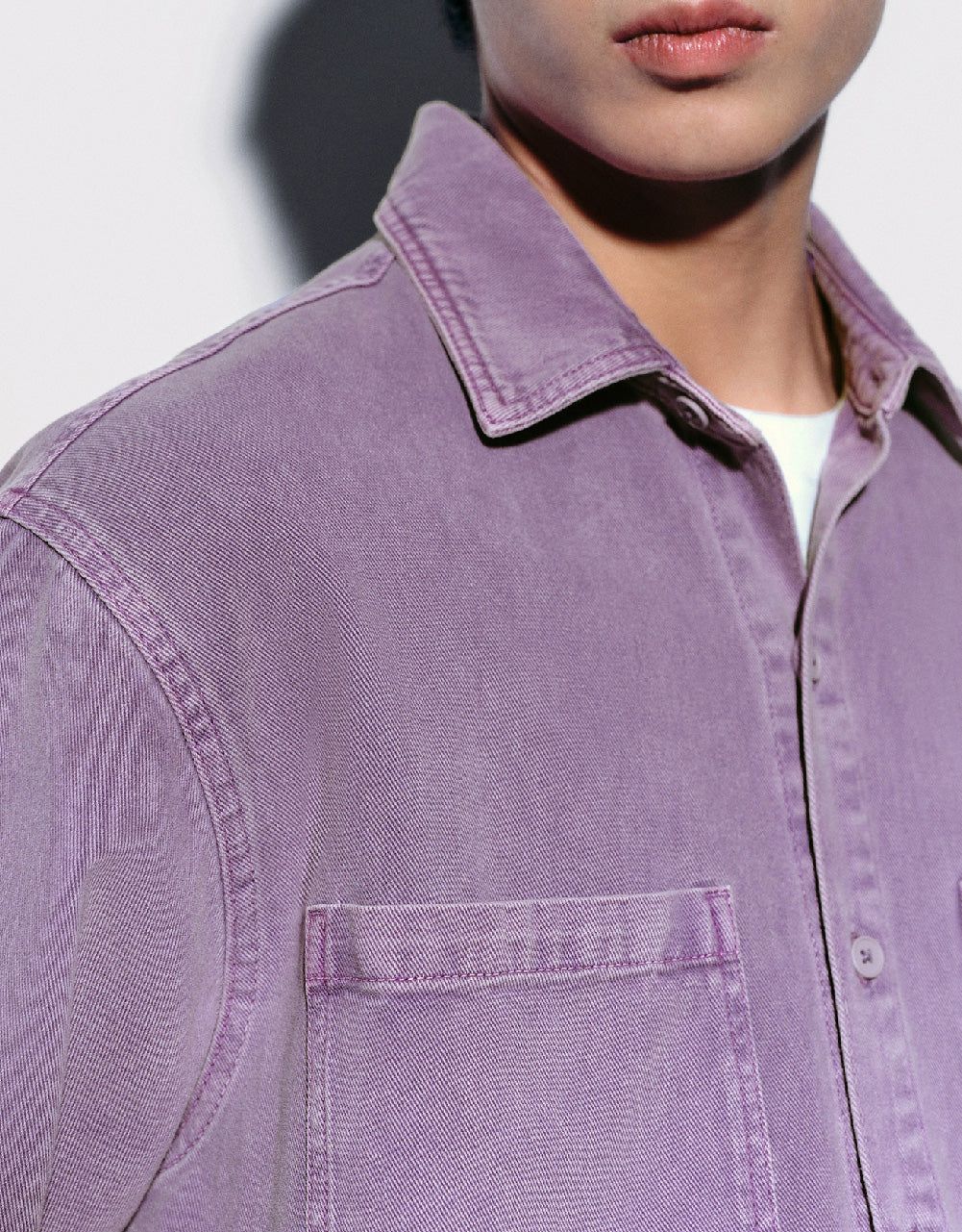 Drop Shoulder Sleeve Loose Denim Shirt sold by Urban Revivo product image thumbnail 5