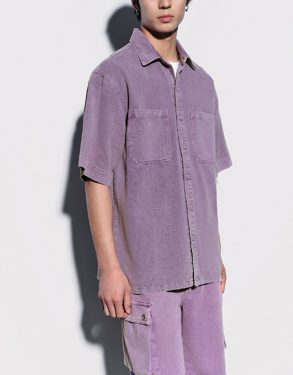 Drop Shoulder Sleeve Loose Denim Shirt sold by Urban Revivo product image thumbnail 3