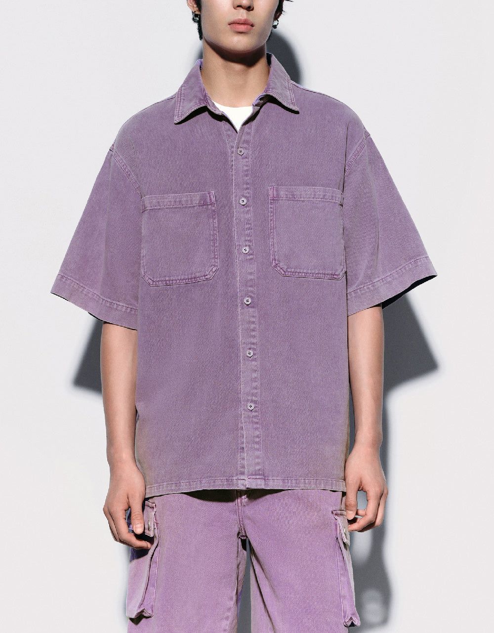 Drop Shoulder Sleeve Loose Denim Shirt sold by Urban Revivo product image thumbnail 2