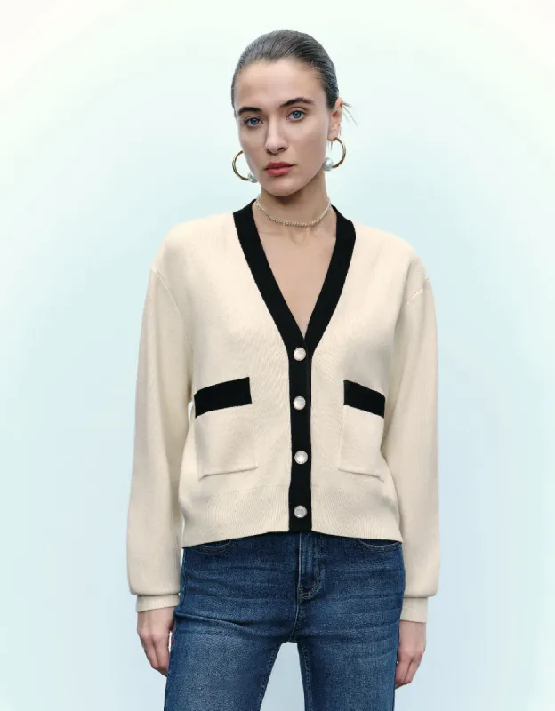 V-Neck Knitted Cardigan sold by Urban Revivo
