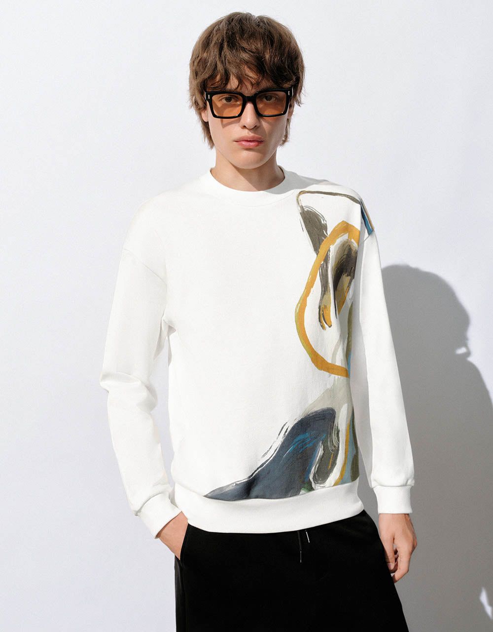 Printed Crew Neck Sweatshirt sold by Urban Revivo
