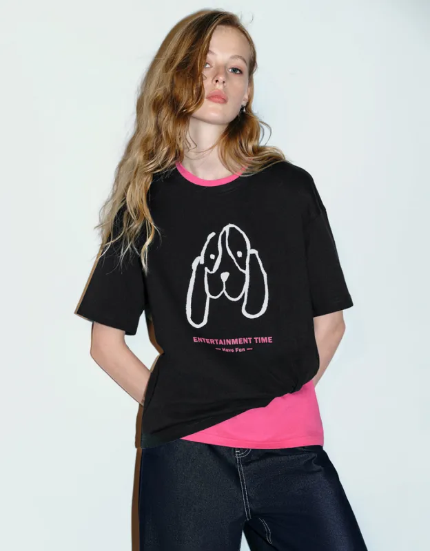 Printed Crew Neck Straight T-Shirt sold by Urban Revivo