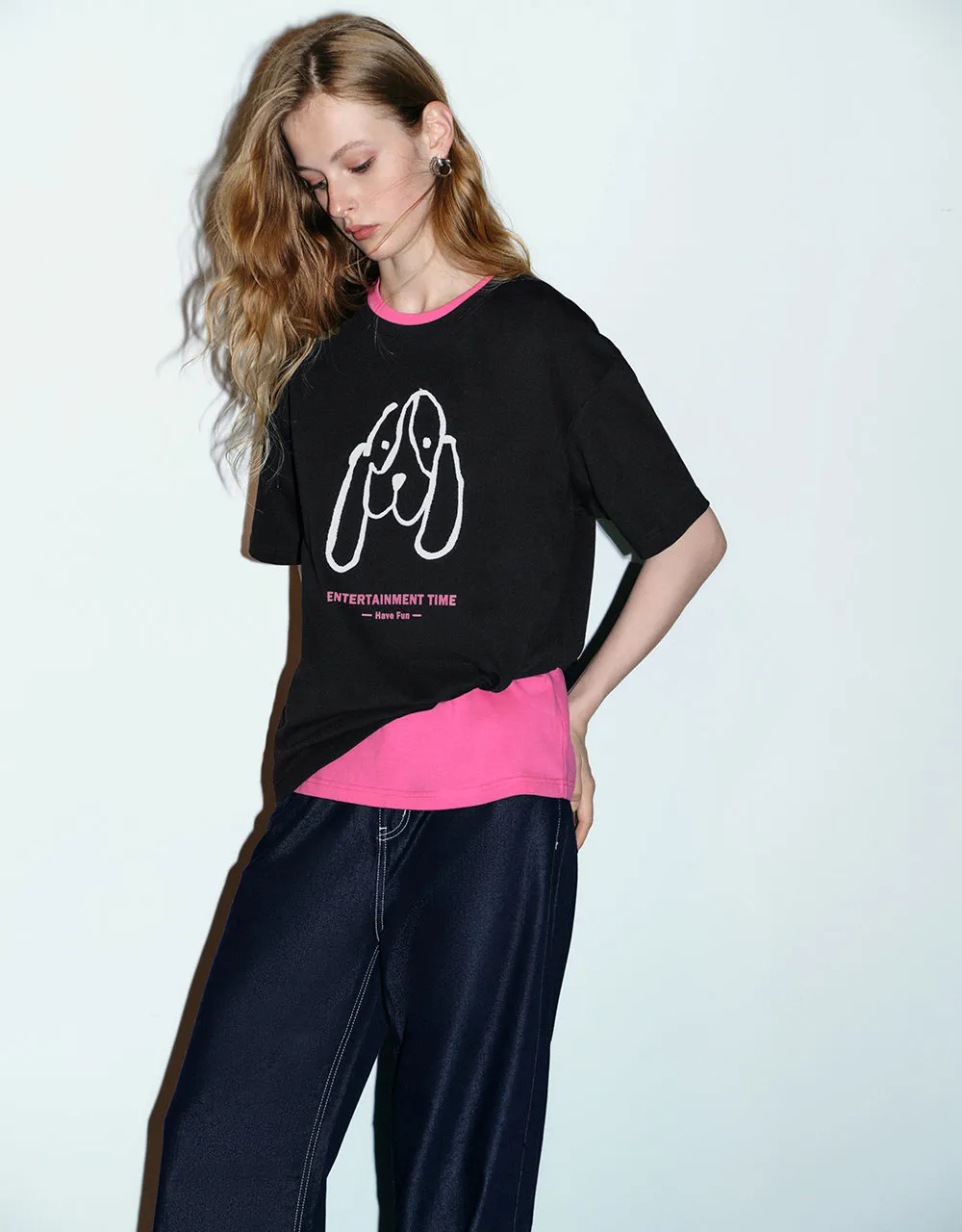 Printed Crew Neck Straight T-Shirt sold by Urban Revivo product image thumbnail 3
