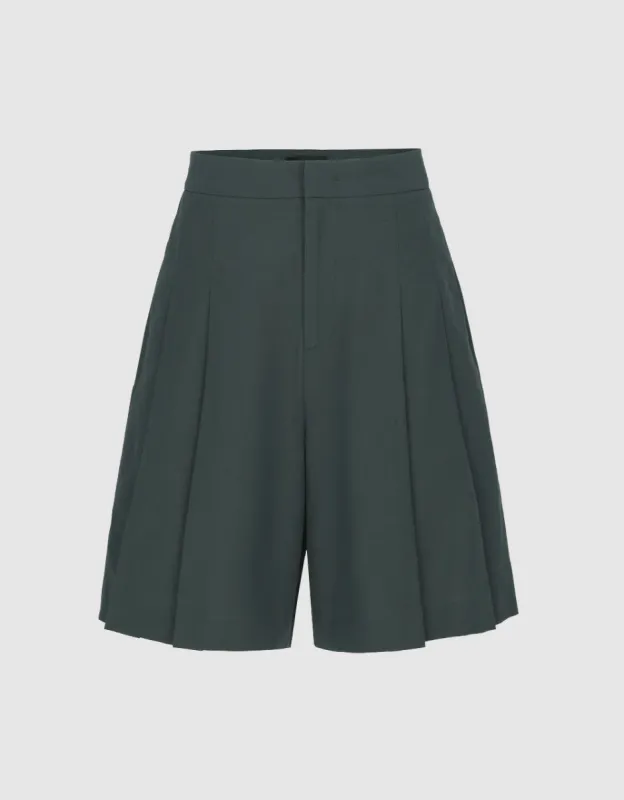 Textured Pleated Shorts sold by Urban Revivo