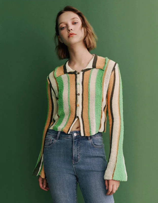 Striped Knitted Cardigan sold by Urban Revivo