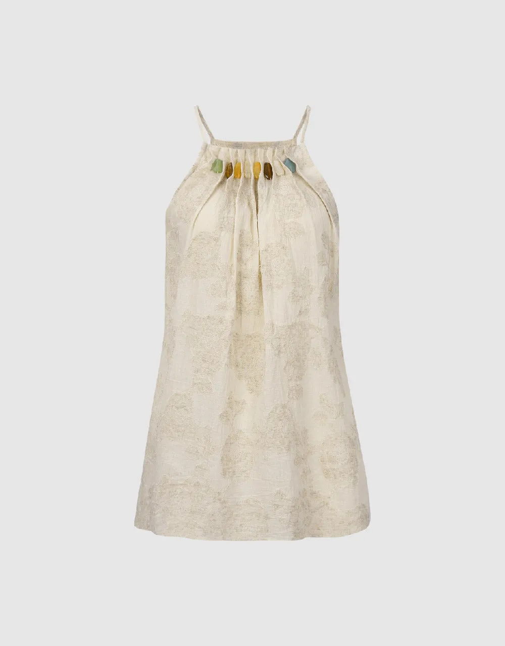 Halter Neck Linen Tank Top sold by Urban Revivo product image thumbnail 2