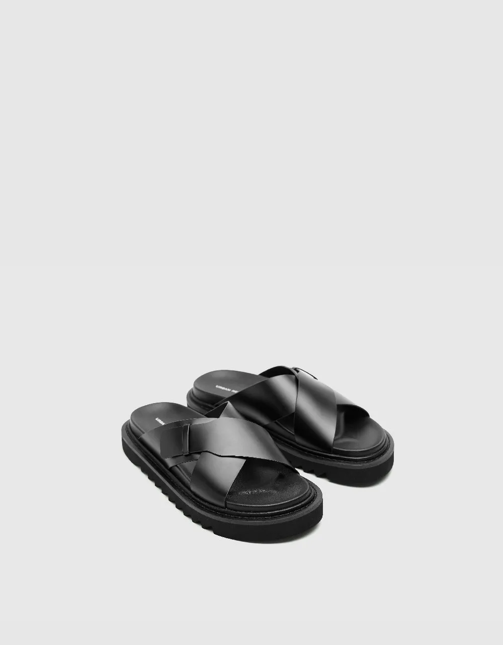 Vegan Leather Round Toe Slippers sold by Urban Revivo