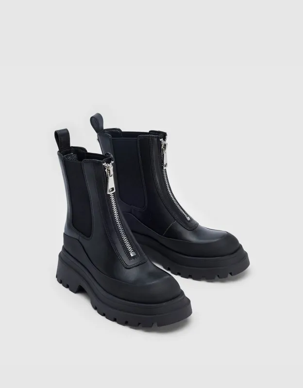 Zip Up Faux Leather Boots made by Urban Revivo