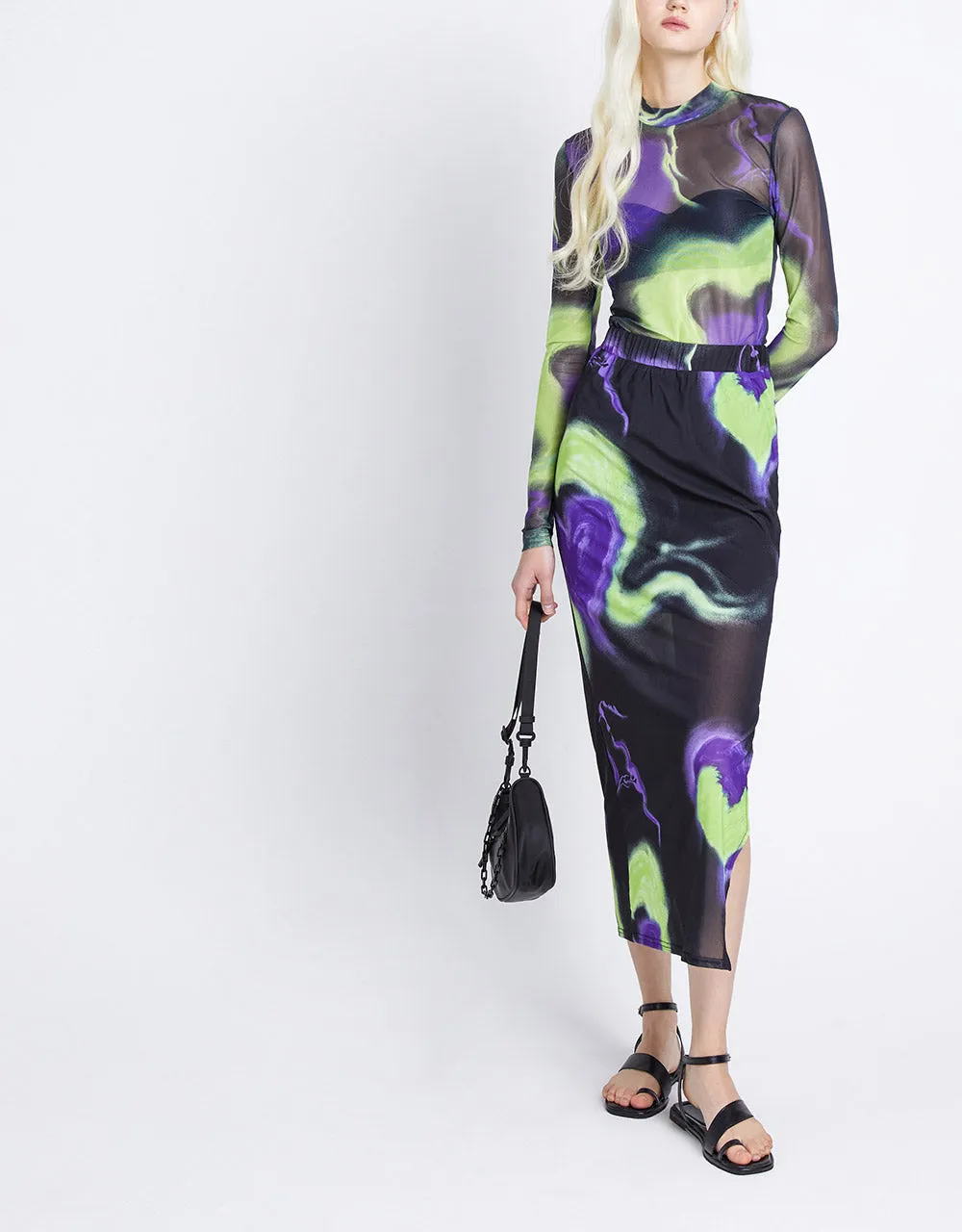 Graffiti Print Mesh Top sold by Urban Revivo product image thumbnail 3