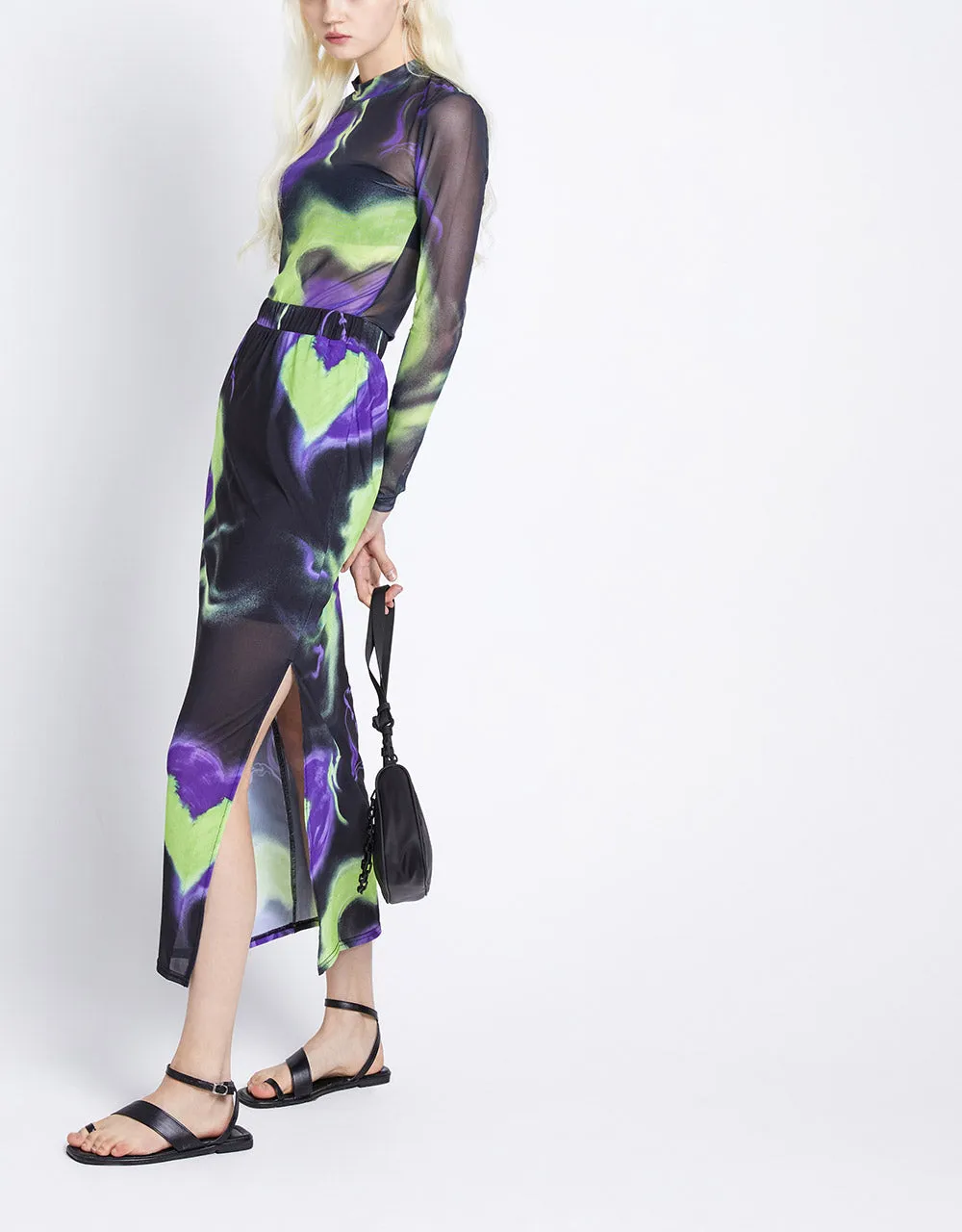 Graffiti Print Mesh Top sold by Urban Revivo product image thumbnail 5