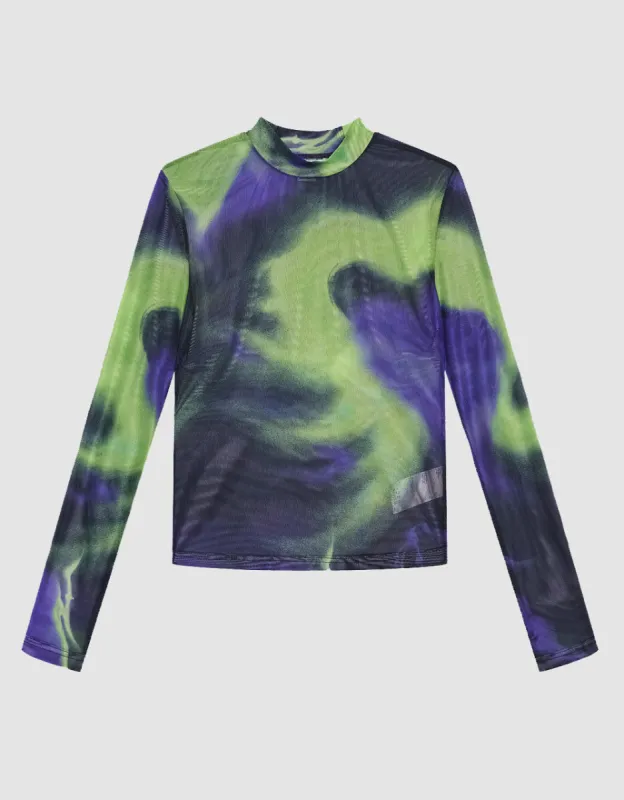 Graffiti Print Mesh Top sold by Urban Revivo