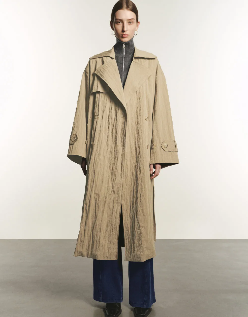 Straight Trench Coat With Belt sold by Urban Revivo