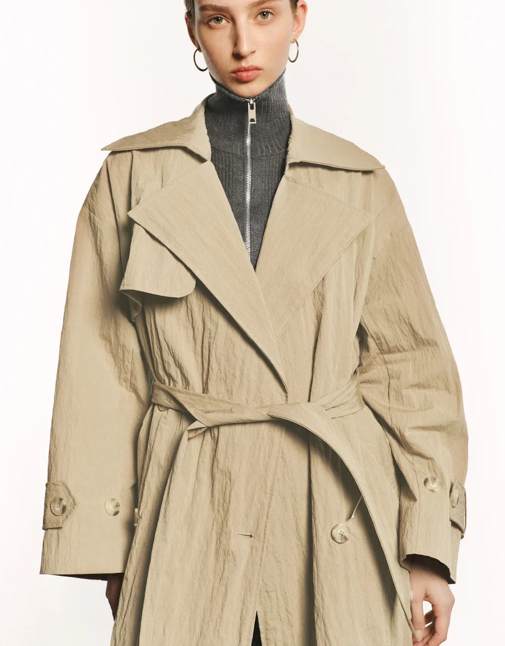 Straight Trench Coat With Belt sold by Urban Revivo product image thumbnail 5