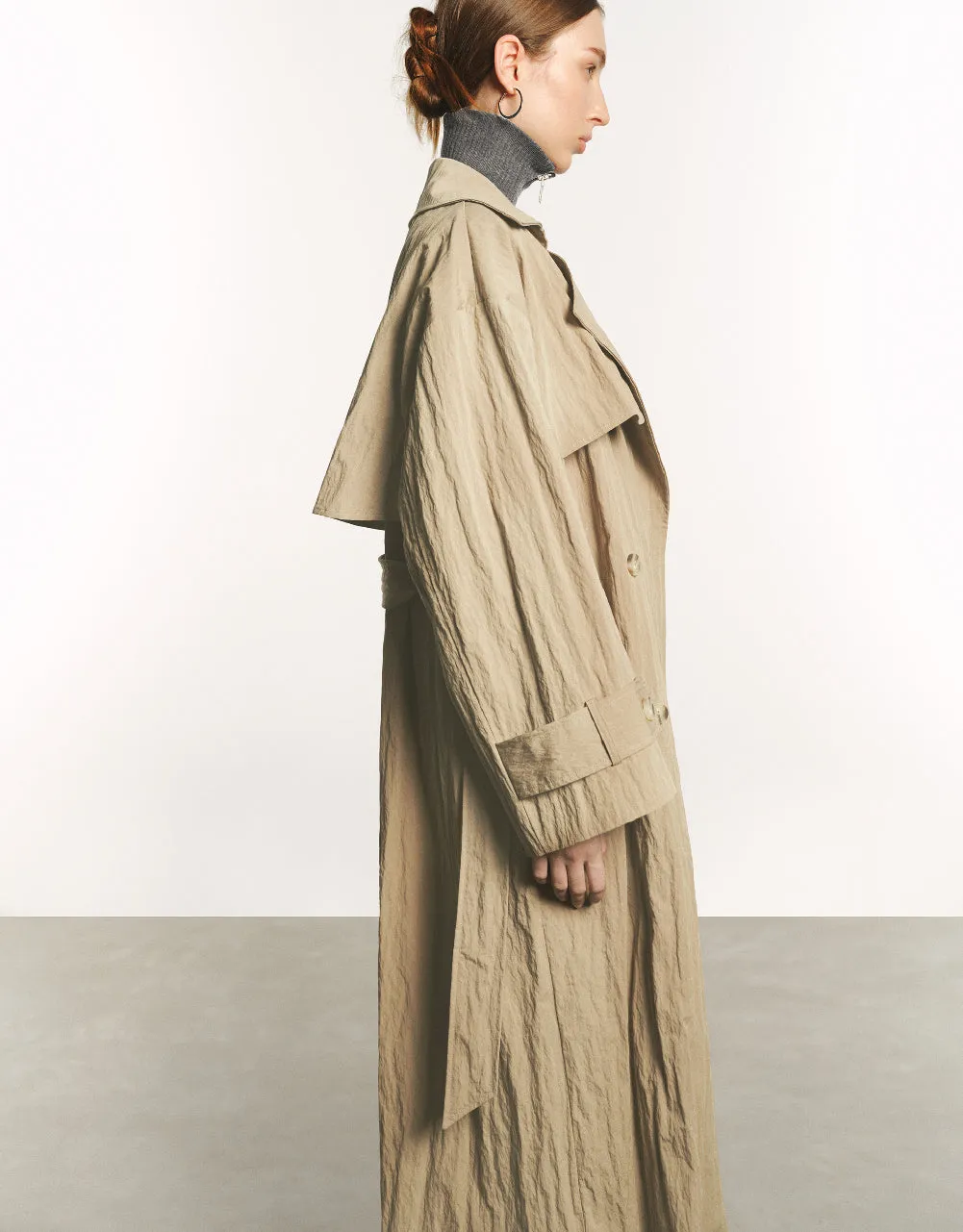Straight Trench Coat With Belt sold by Urban Revivo product image thumbnail 3