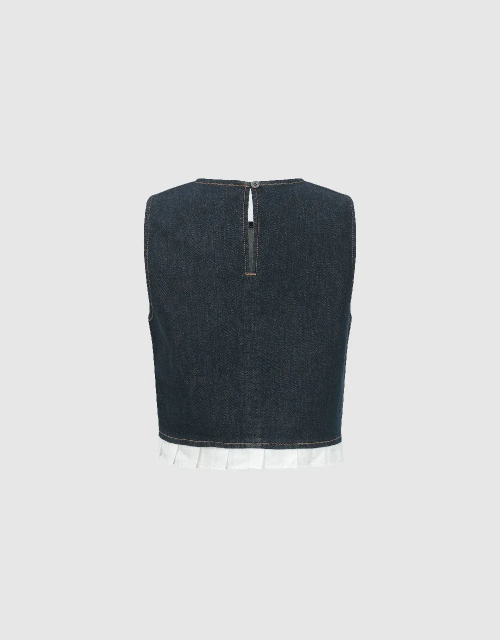 Sleeveless Crew Neck Denim Top sold by Urban Revivo product image thumbnail 5