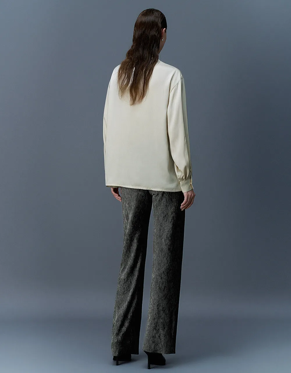 Elastic Waist Knitted Straight Pants sold by Urban Revivo product image thumbnail 5