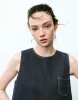 Sleeveless Crew Neck Denim Top sold by Urban Revivo