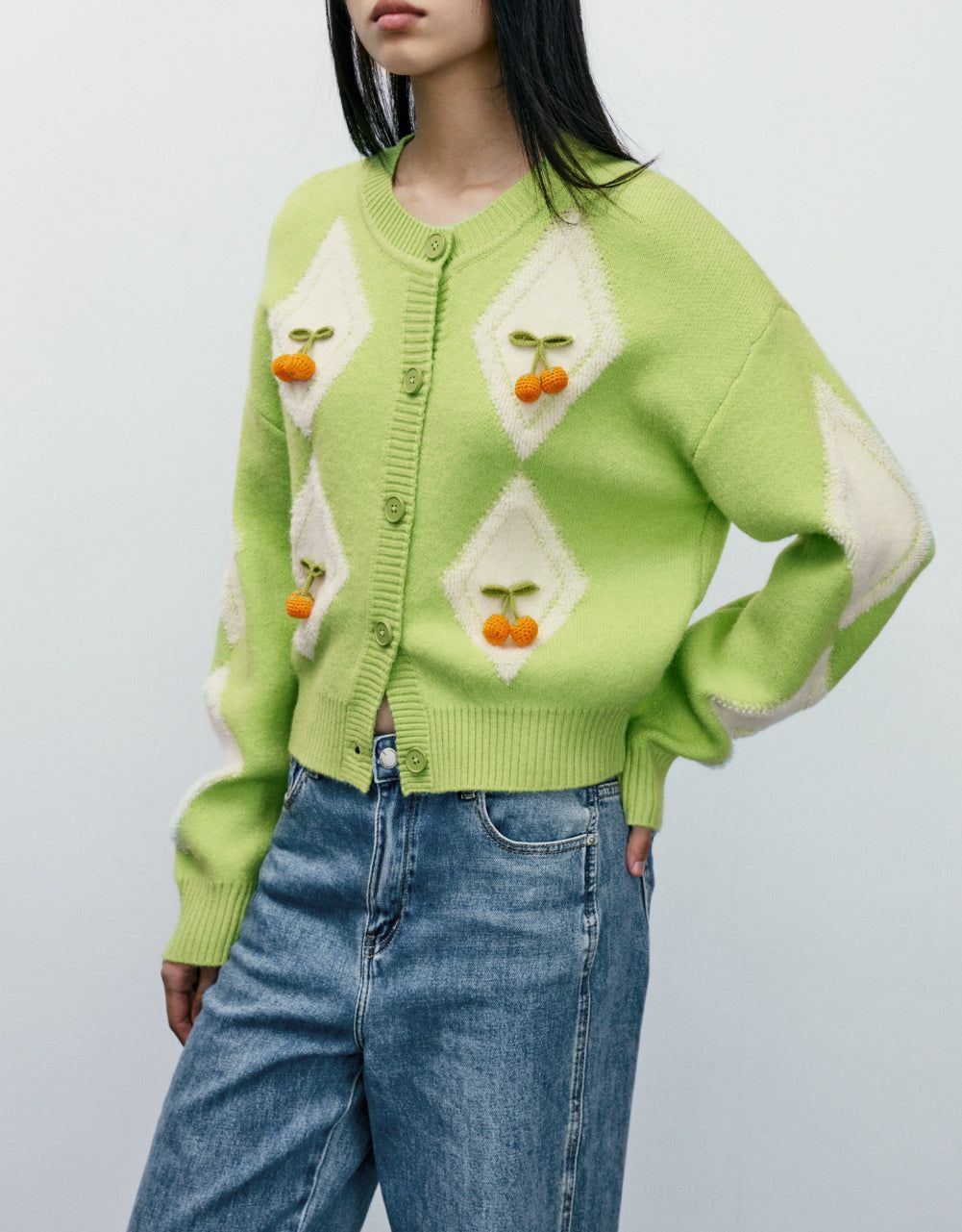 Cherry Embroidered Knit Cardigan sold by Urban Revivo product image thumbnail 5