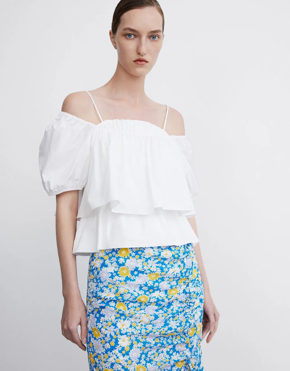 Puff Sleeve Off-Shoulder Overhead Shirt sold by Urban Revivo product image thumbnail 3