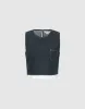 Sleeveless Crew Neck Denim Top sold by Urban Revivo