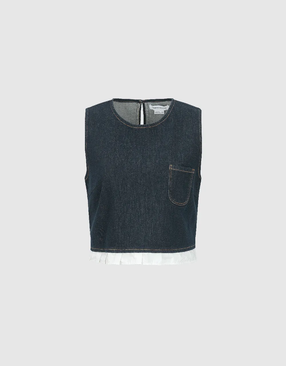 Sleeveless Crew Neck Denim Top sold by Urban Revivo product image thumbnail 2