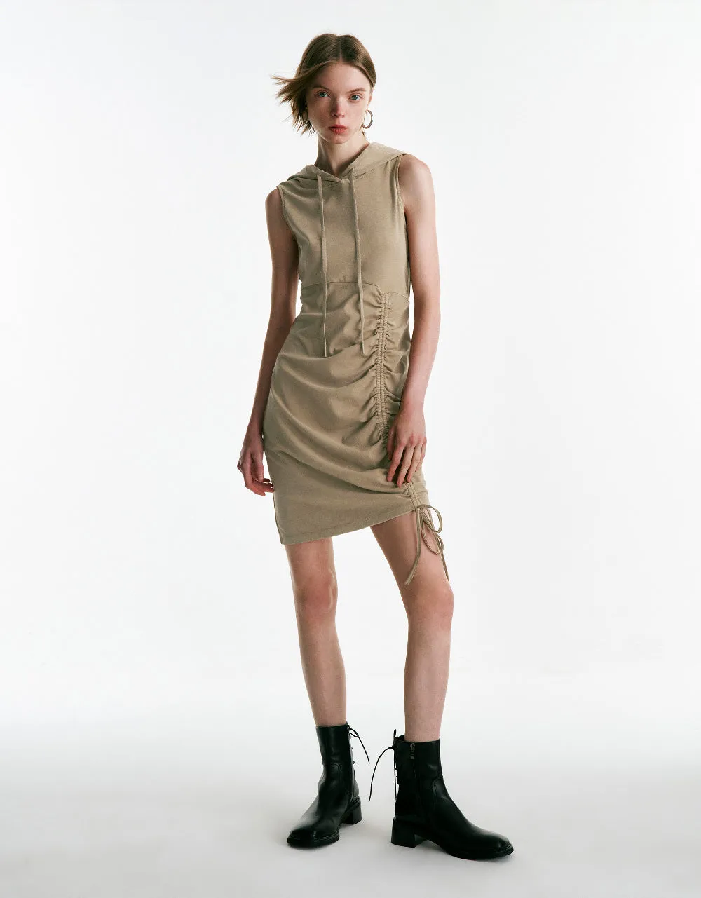 Sleeveless Hooded Skater Dress sold by Urban Revivo product image thumbnail 3