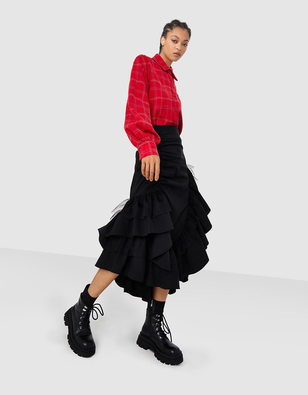 Asymmetric Ruffled Skirt sold by Urban Revivo product image thumbnail 5