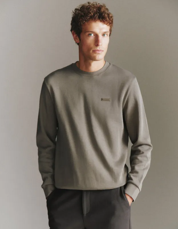 Crew Neck Straight Sweatshirt sold by Urban Revivo
