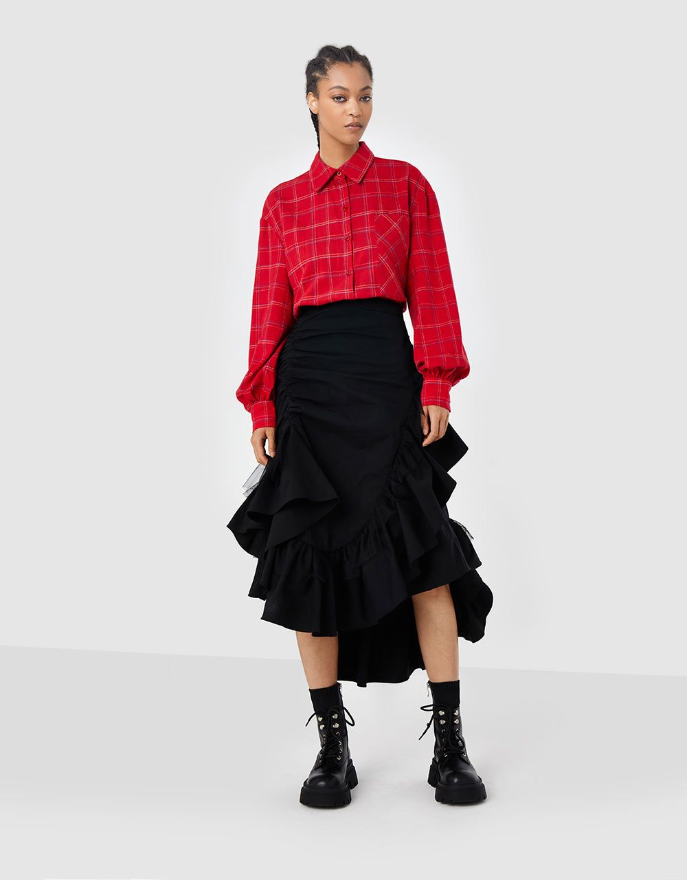 Asymmetric Ruffled Skirt sold by Urban Revivo product image thumbnail 2