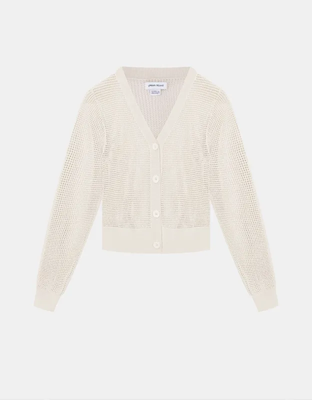 Button Up V Neck Cardigan sold by Urban Revivo
