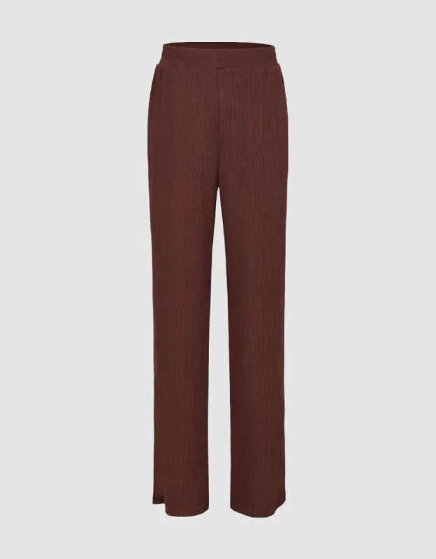 Thin Knitted Wide-Leg Pants sold by Urban Revivo
