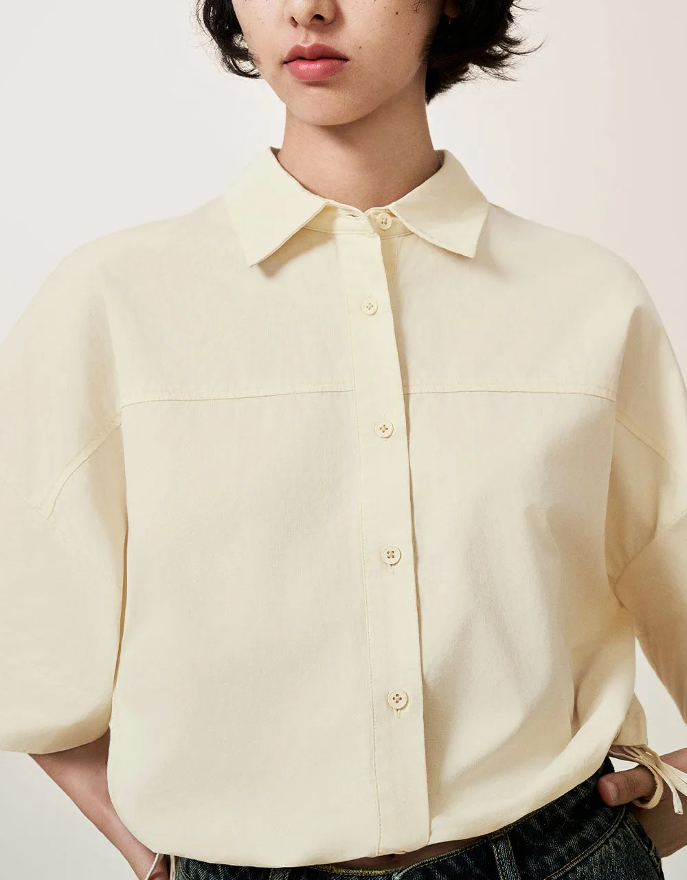 Button Up Straight Shirt sold by Urban Revivo product image thumbnail 4