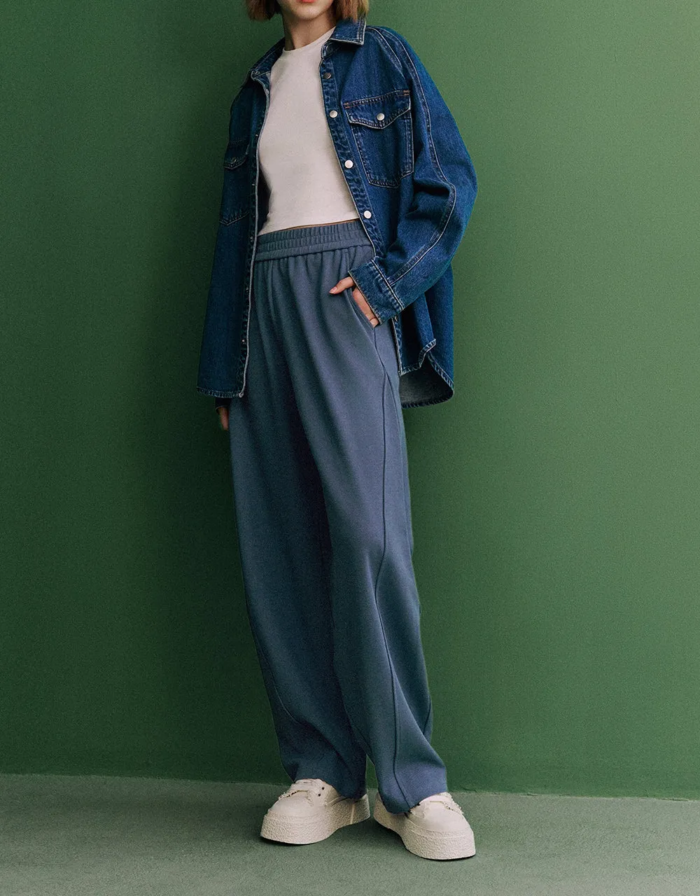 Elastic Waist Knitted Carrot Fit Pants sold by Urban Revivo product image thumbnail 4